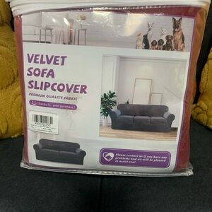 New Velvet Sofa Slipcover - Red